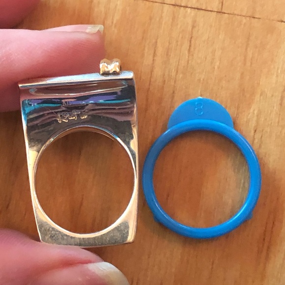 14kt solid Y Gold Sterling Silver Modern Ring - Picture 10 of 16